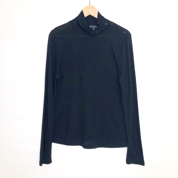 Rag & Bone black turtle neck lightweight top - Picture 1 of 9